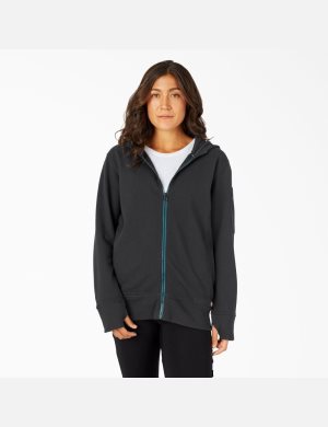 Sudadera Con Capucha Dickies Performance Workwear Full Zip Fleece Mujer Negras | 0397652-BG