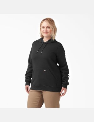 Sudadera Con Capucha Dickies Plus Heavyweight Logo Sleeve Mujer Negras | 2043981-BY