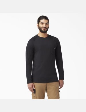 Tops Dickies Cooling Long Sleeve Hombre Negras | 5632790-BA