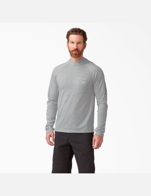 Tops Dickies Cooling Performance Long Sleeve Sun Hombre Gris | 8752014-UQ