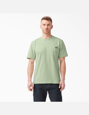 Tops Dickies Corta Sleeve Heavyweight Hombre Verde | 5034928-LG