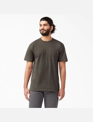 Tops Dickies Corta Sleeve Heavyweight Hombre Negras Verde Oliva | 7286390-ZM