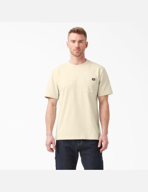 Tops Dickies Corta Sleeve Heavyweight Hombre Beige | 8690251-QO