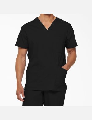 Tops Dickies EDS Signature V-Neck Hombre Negras | 9280365-FZ