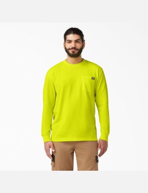 Tops Dickies Heavyweight Neon Crew Neck T-Shirt Hombre Amarillo Claro | 1794608-CT