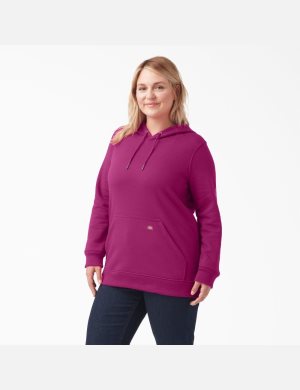 Tops Dickies Plus Heavyweight Logo Sleeve Mujer Fucsia | 1374562-OV