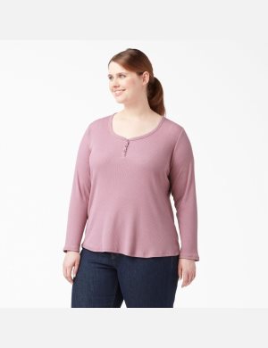 Tops Dickies Plus Henley Shirt Mujer Moradas | 1392657-OU