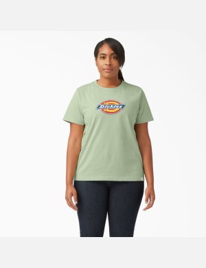 Tops Dickies Plus Logo Estampadas Mujer Verde | 3941678-YU