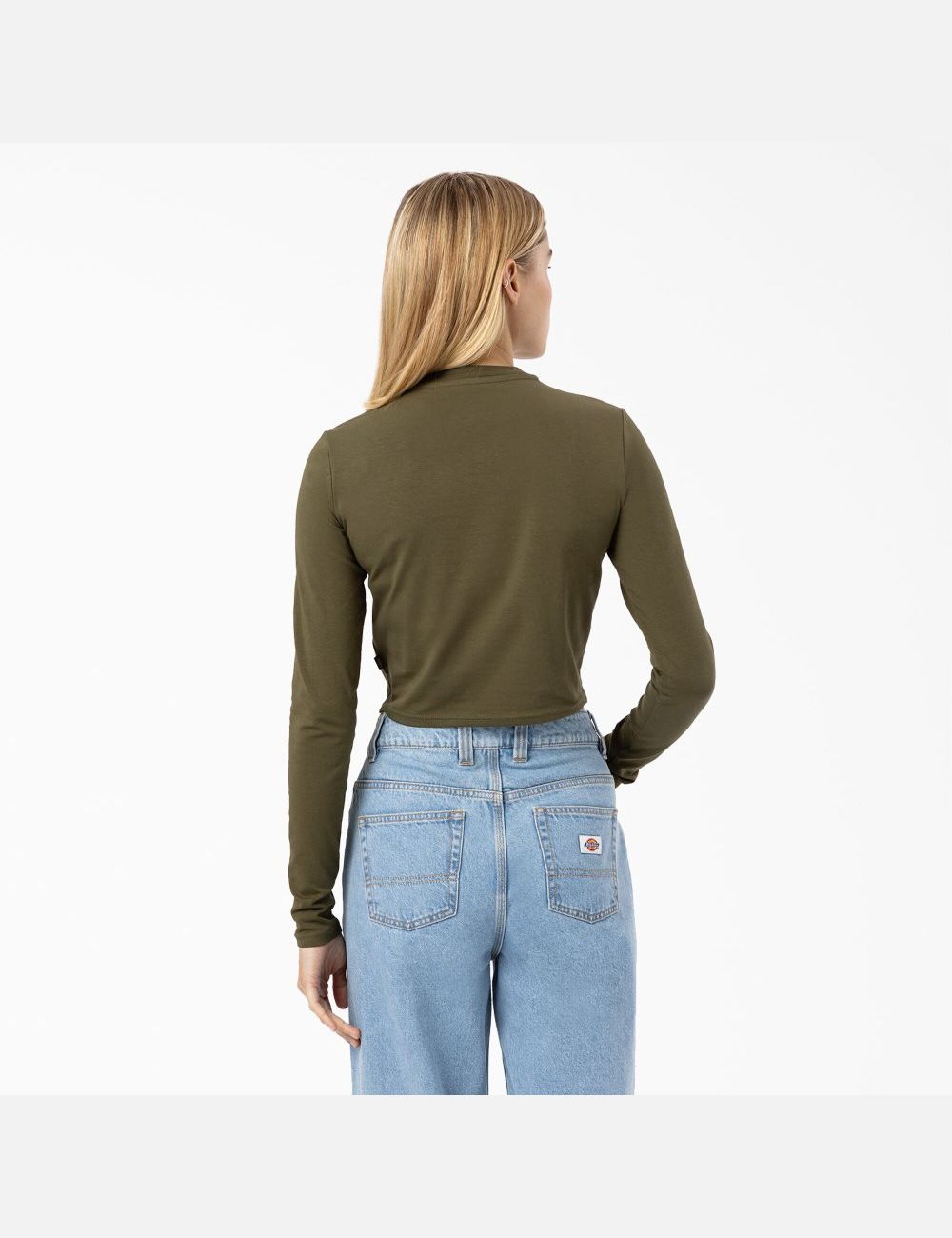 Camisa Recortada Dickies Maple Valley Long Sleeve Mujer Verde | 2198405-SJ