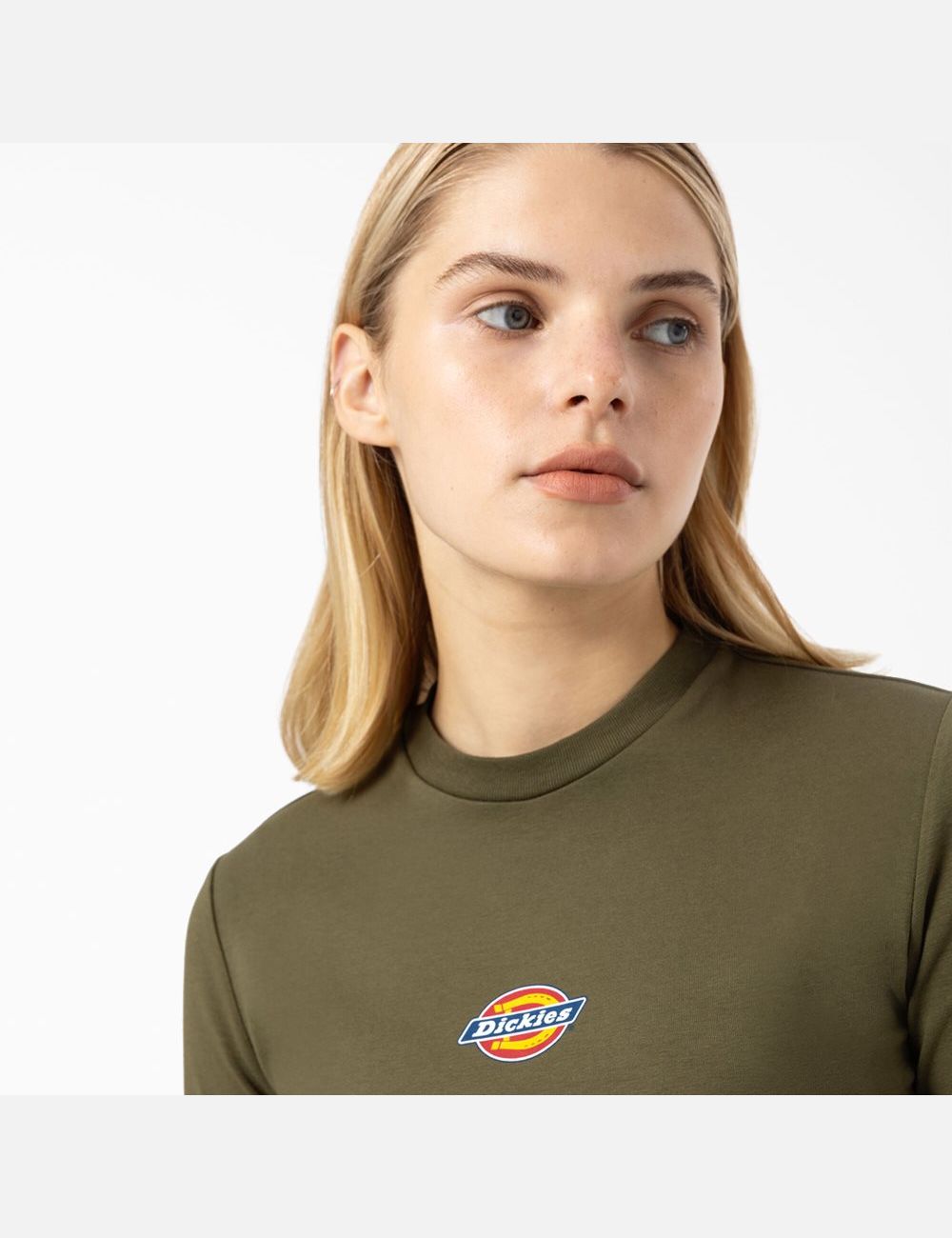 Camisa Recortada Dickies Maple Valley Long Sleeve Mujer Verde | 2198405-SJ