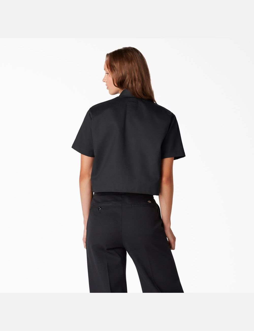 Camisa Recortada Dickies Relaxed Fit Trabajo Mujer Negras | 2819647-NZ