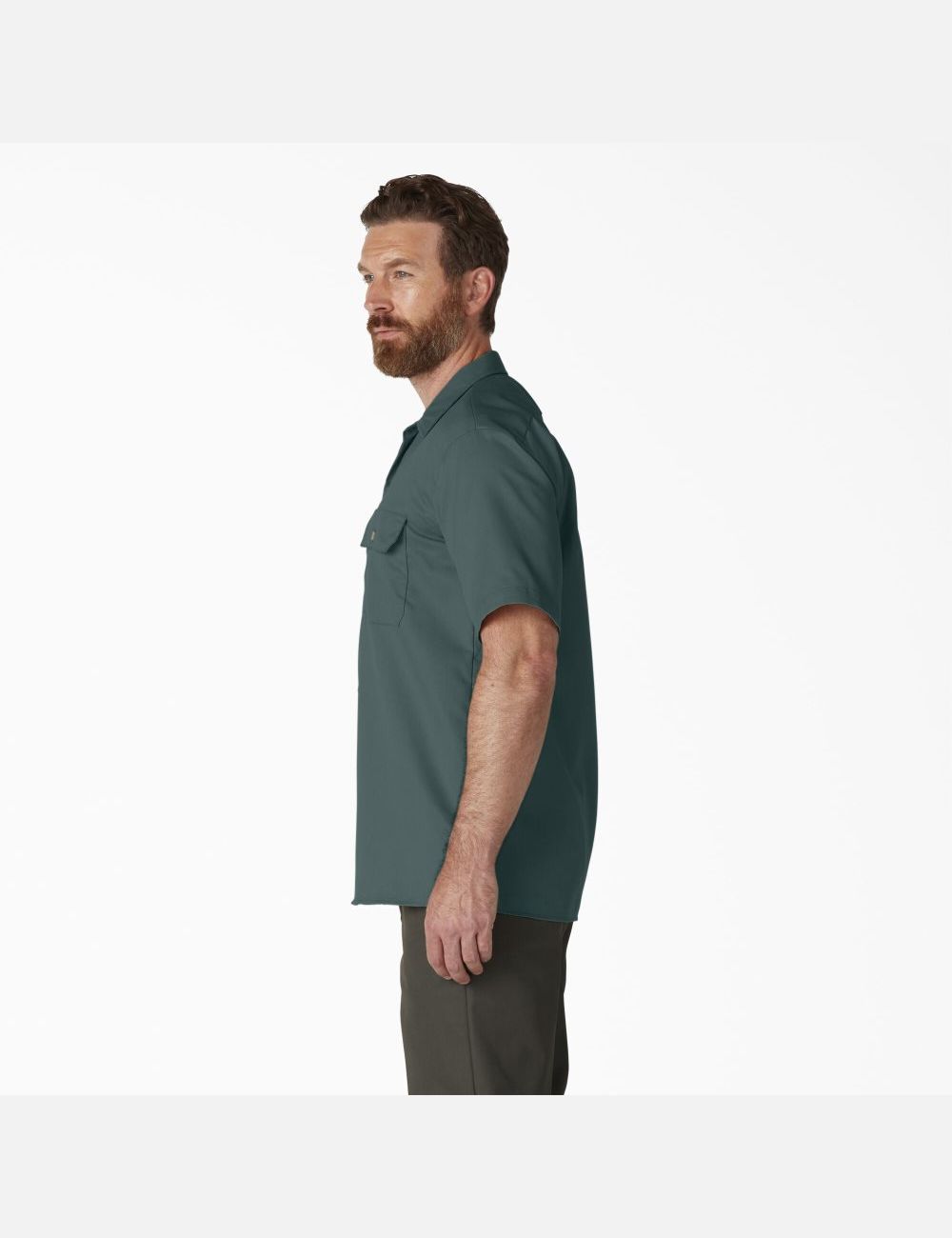 Camisas De Trabajo Dickies Corta Sleeve Hombre Verde | 2613079-LI