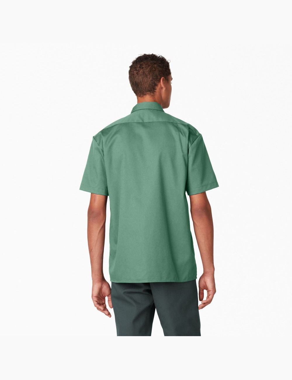 Camisas De Trabajo Dickies Corta Sleeve Hombre Verde Oscuro | 3465928-SP