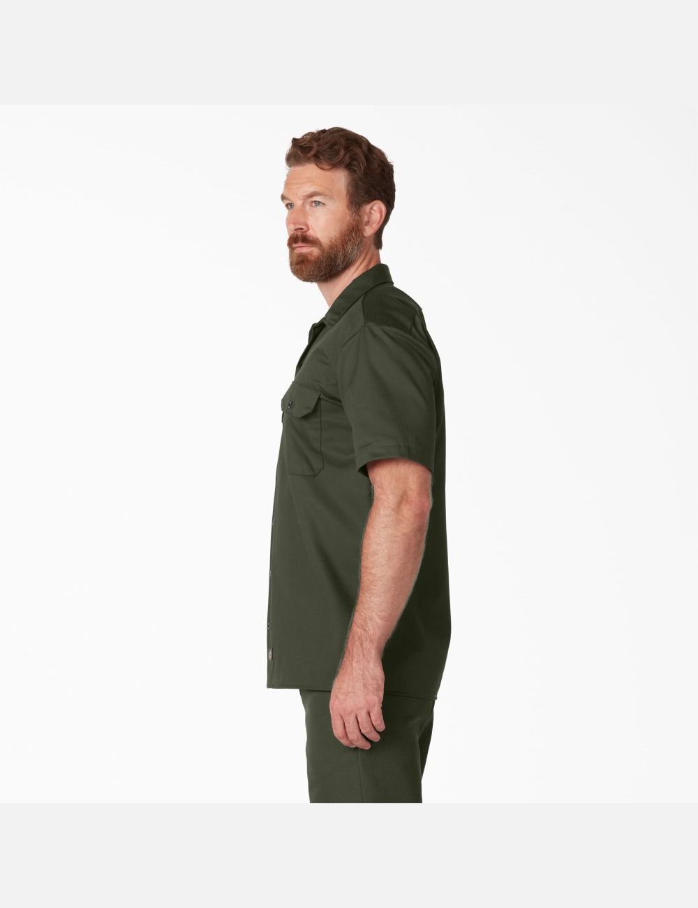 Camisas De Trabajo Dickies Corta Sleeve Hombre Verde Oliva Verde | 4831927-AD