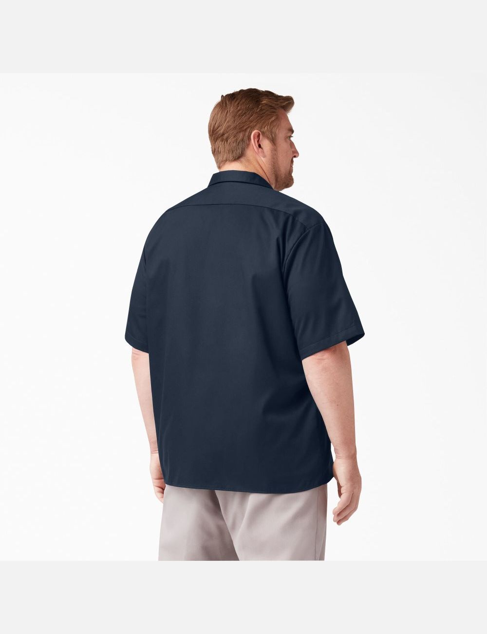 Camisas De Trabajo Dickies Relaxed Fit Corta Sleeve Hombre Azul Marino | 4721039-FV