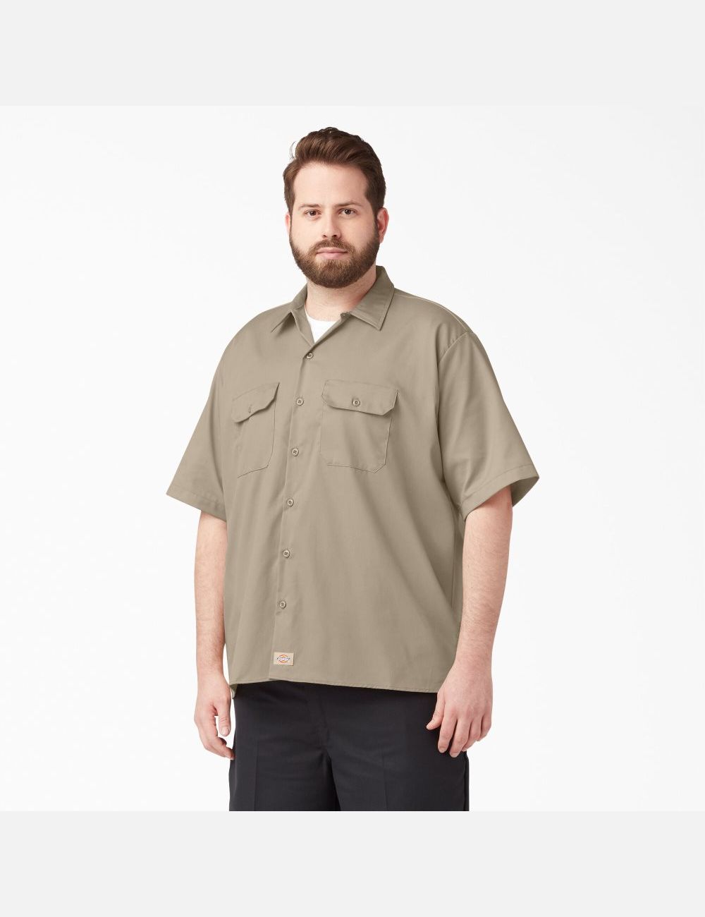 Camisas De Trabajo Dickies Relaxed Fit Corta Sleeve Hombre Marrones | 6538970-IU