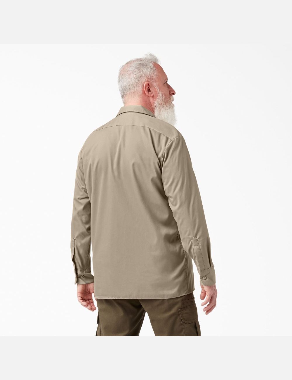 Camisas De Trabajo Dickies Relaxed Fit Long Sleeve Hombre Marrones | 8736094-LM