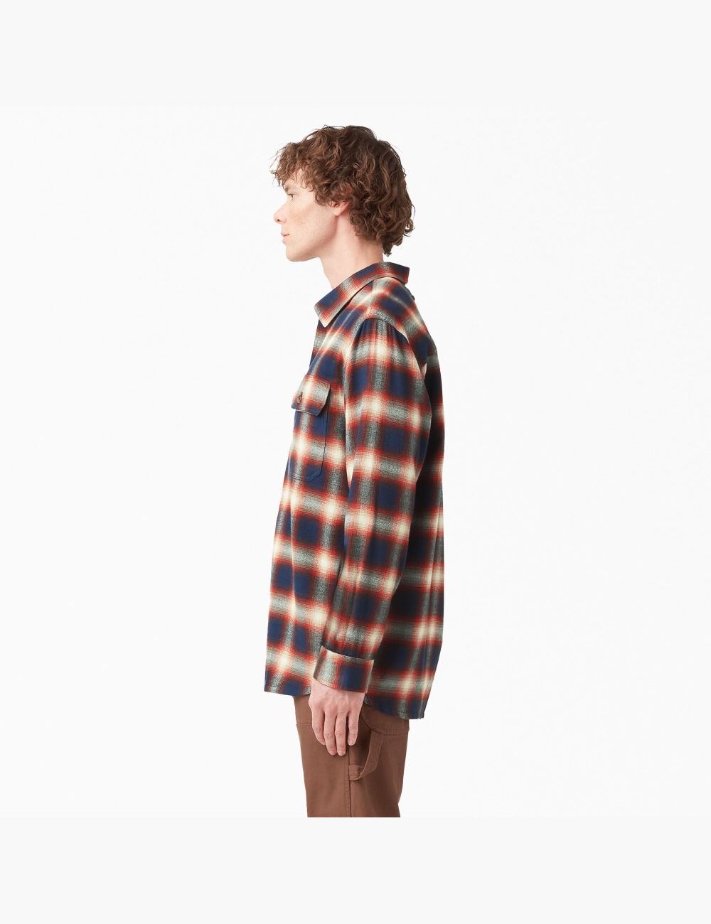 Camisas Dickies 1922 Flannel Hombre Rojas Azul Marino | 9420156-VX