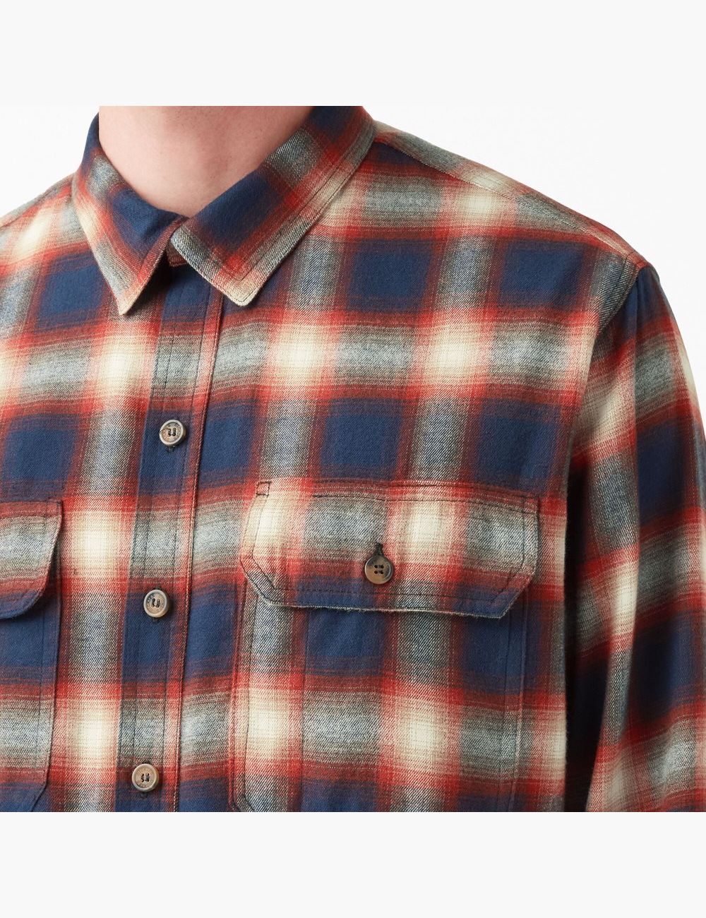 Camisas Dickies 1922 Flannel Hombre Rojas Azul Marino | 9420156-VX