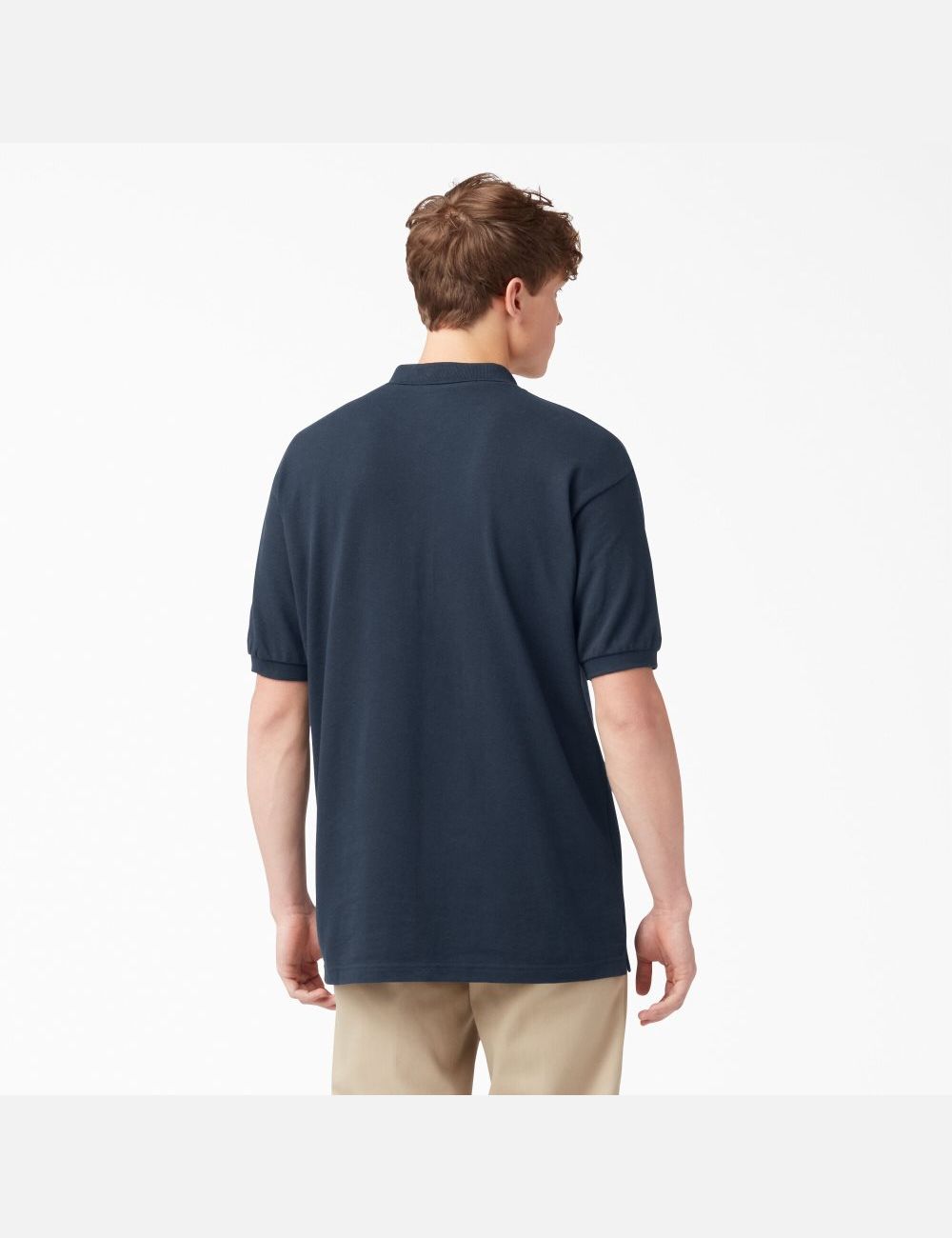 Camisas Dickies Adult Size Pique Corta Sleeve Polo Hombre Azul Marino | 6180942-DC