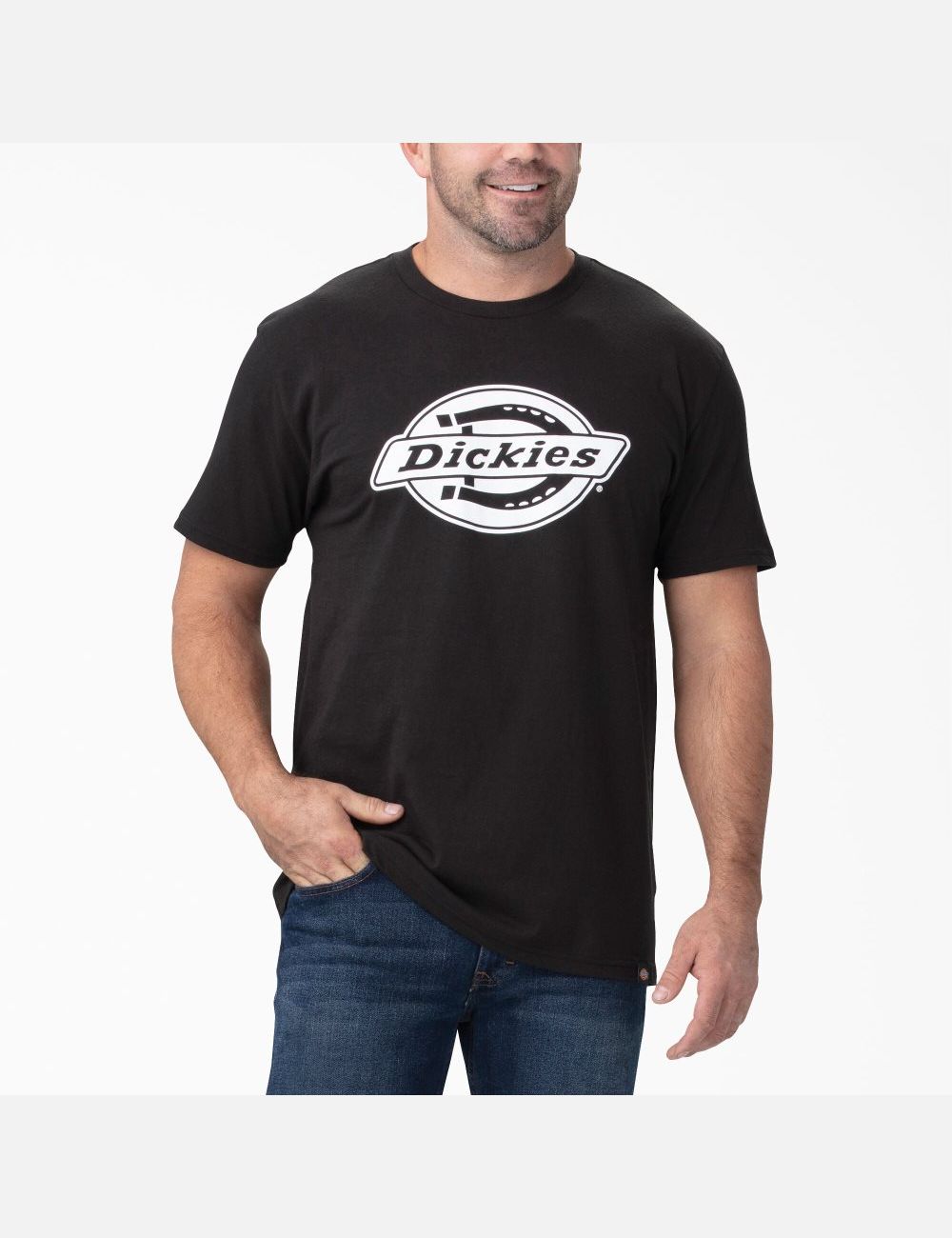 Camisas Dickies Corta Sleeve Relaxed Fit Estampadas Hombre Negras Blancas | 7394285-DB