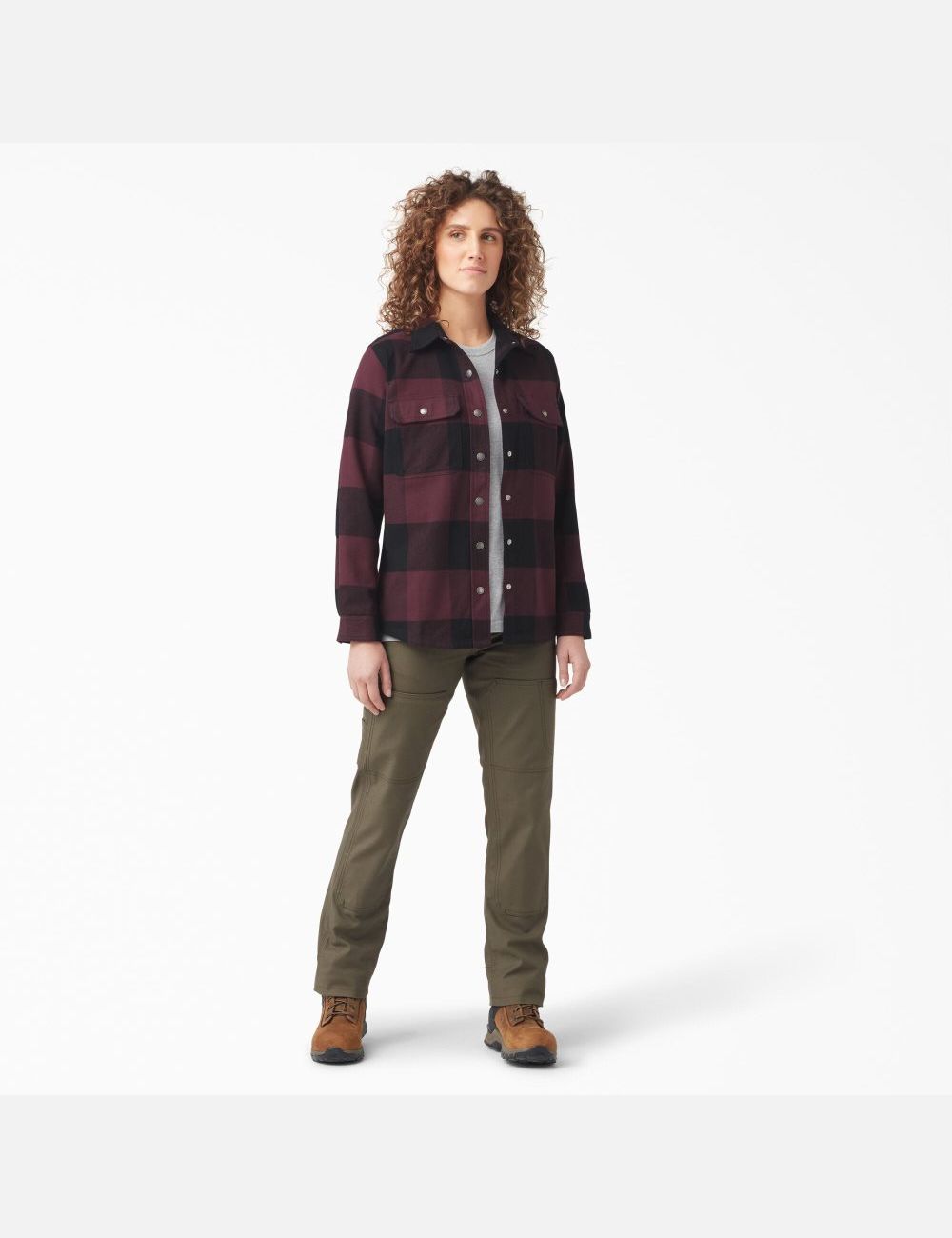 Camisas Dickies DuraTech Renegade Flannel Mujer Burdeos | 6254091-SO