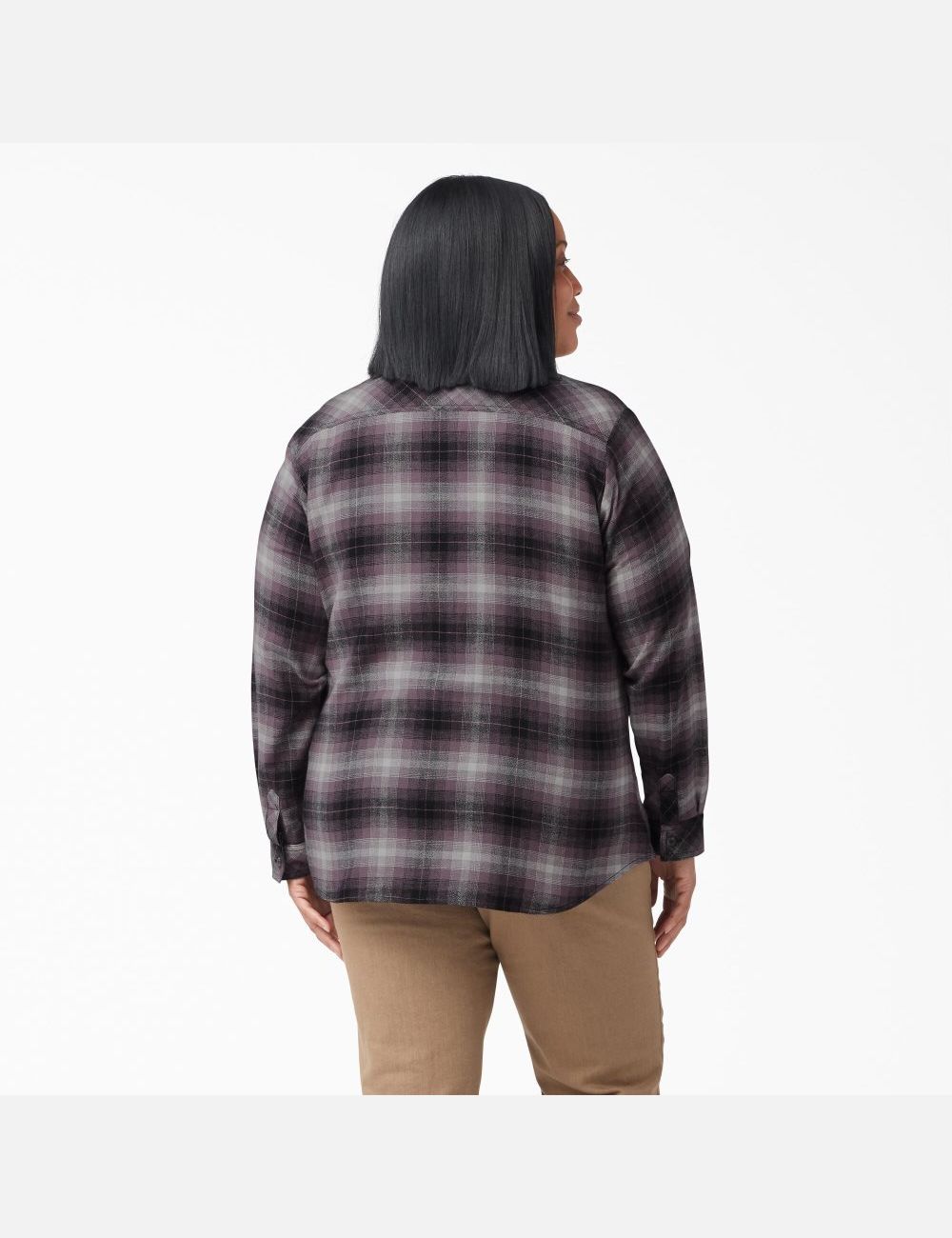 Camisas Dickies Plus Size Long Sleeve Plaid Flannel Mujer Moradas | 2913485-YJ