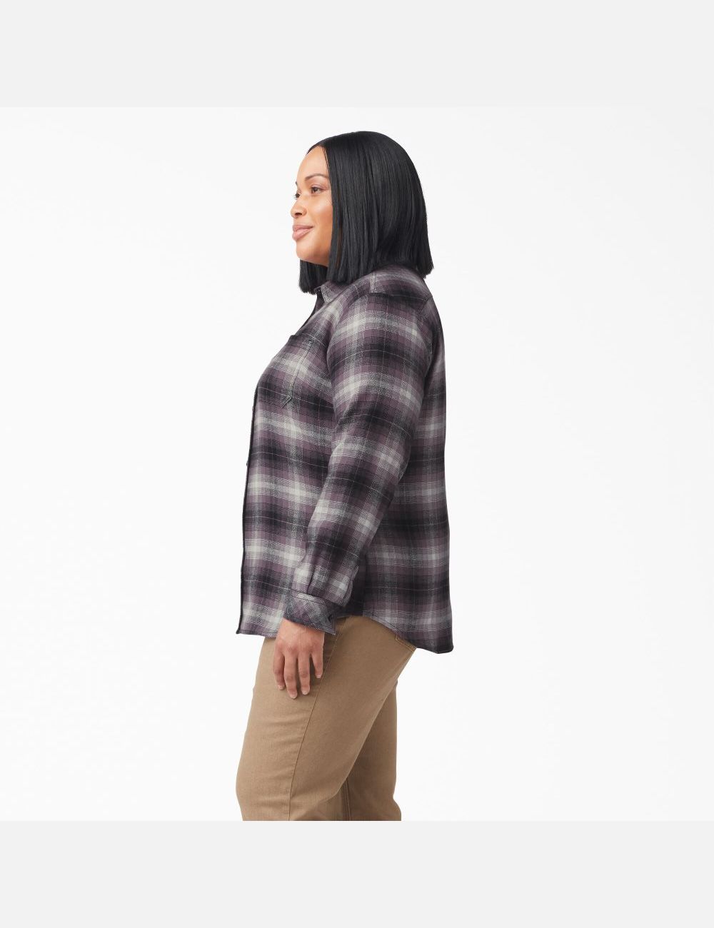 Camisas Dickies Plus Size Long Sleeve Plaid Flannel Mujer Moradas | 2913485-YJ