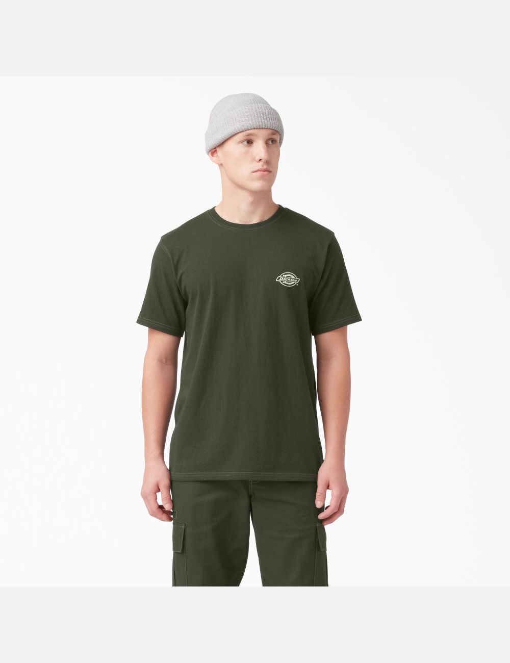 Camiseta Dickies Back Logo Estampadas Hombre Verde Oliva Verde | 1923074-NV