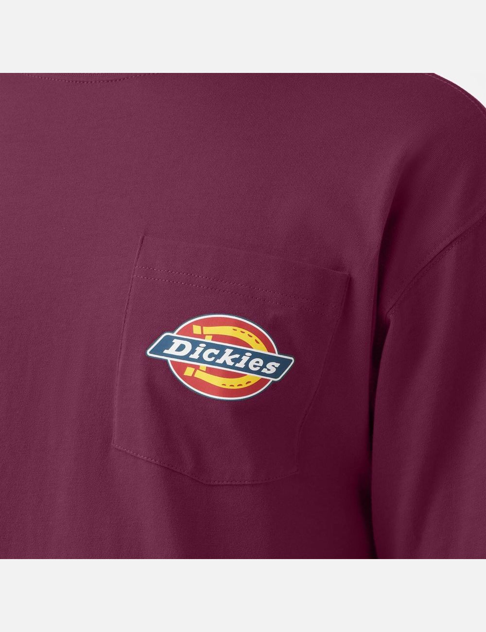 Camiseta Dickies Chest Logo Pocket Hombre Moradas Burdeos | 7418236-VF