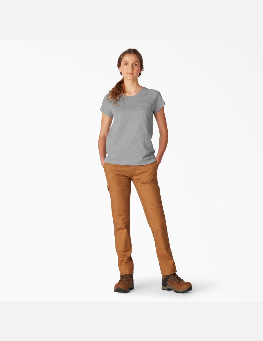 Camiseta Dickies Cooling Corta Sleeve Mujer Gris | 1620798-LI