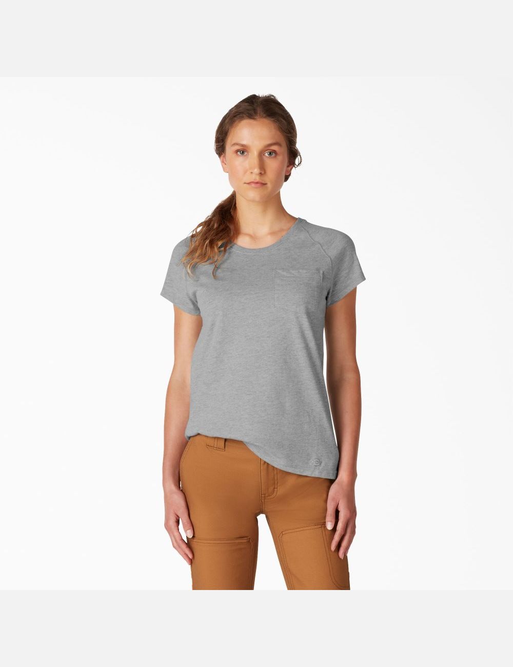 Camiseta Dickies Cooling Corta Sleeve Mujer Gris | 1620798-LI