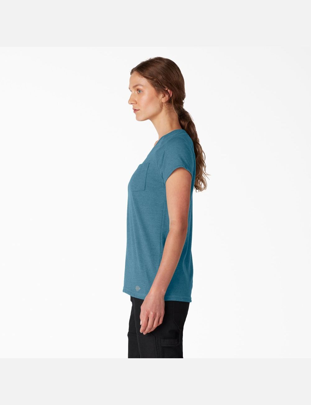 Camiseta Dickies Cooling Corta Sleeve Mujer Azules Oscuro | 5809472-UB