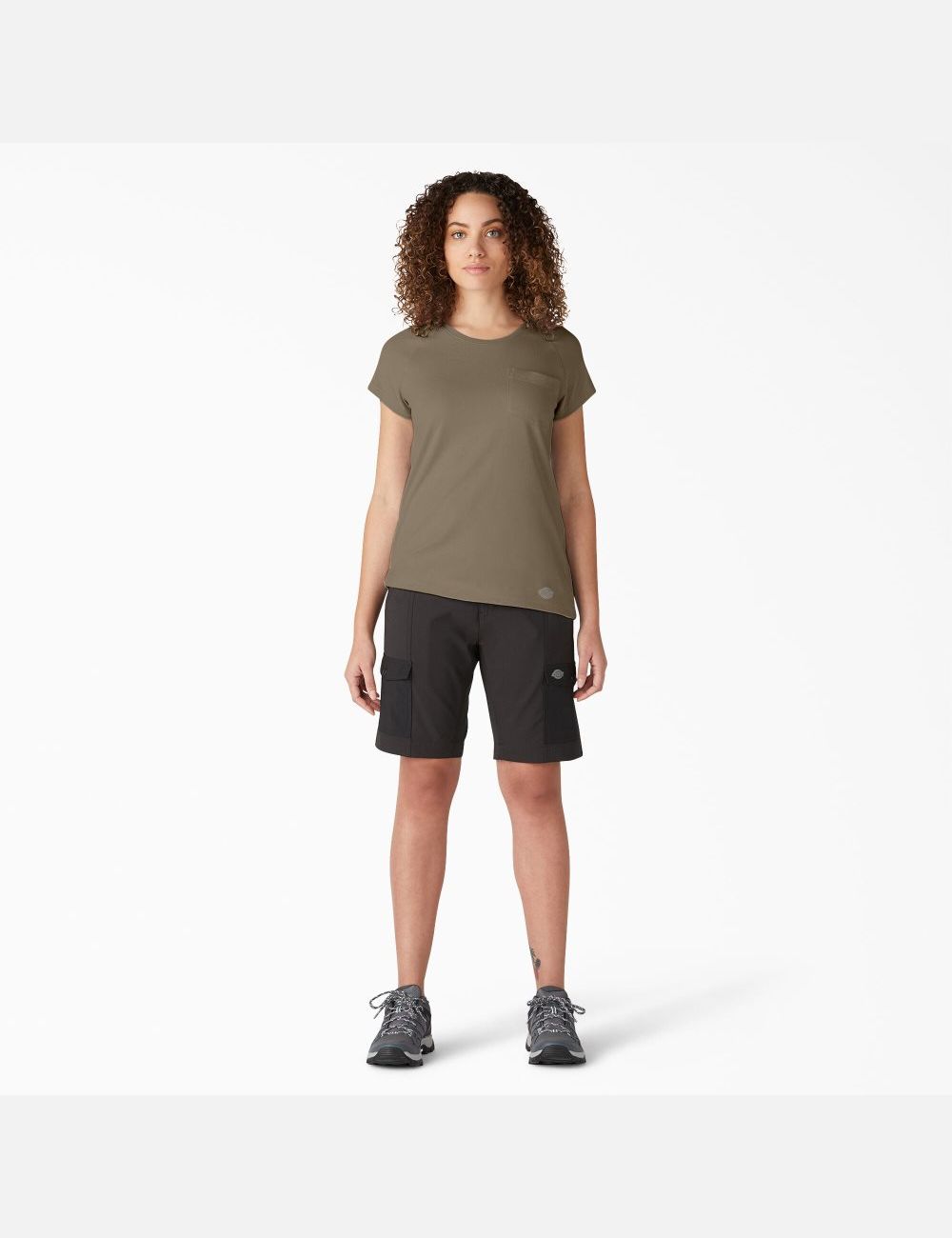 Camiseta Dickies Cooling Corta Sleeve Mujer Verde | 9042761-HZ