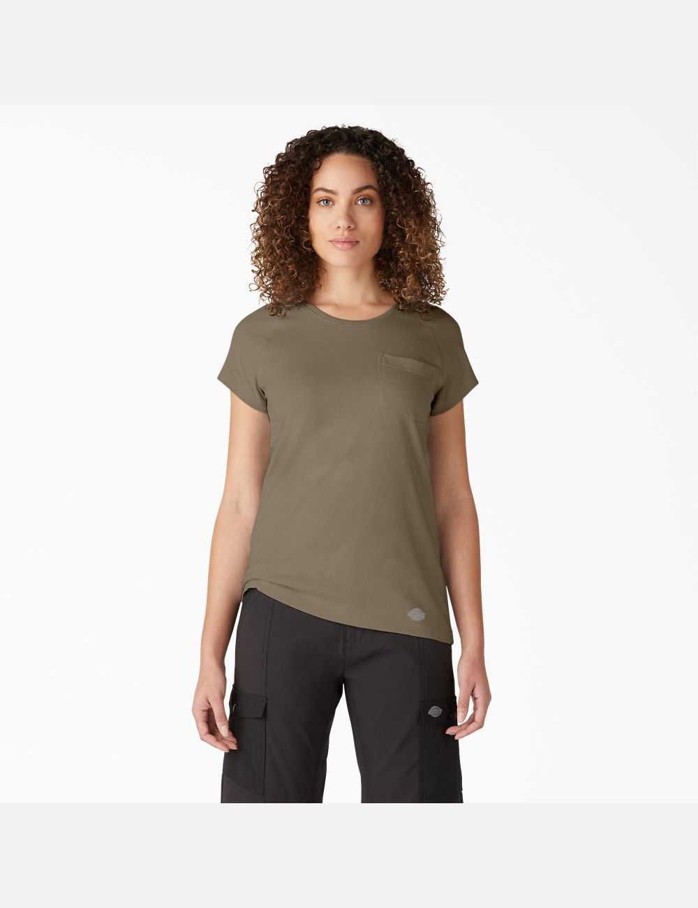 Camiseta Dickies Cooling Corta Sleeve Mujer Verde | 9042761-HZ