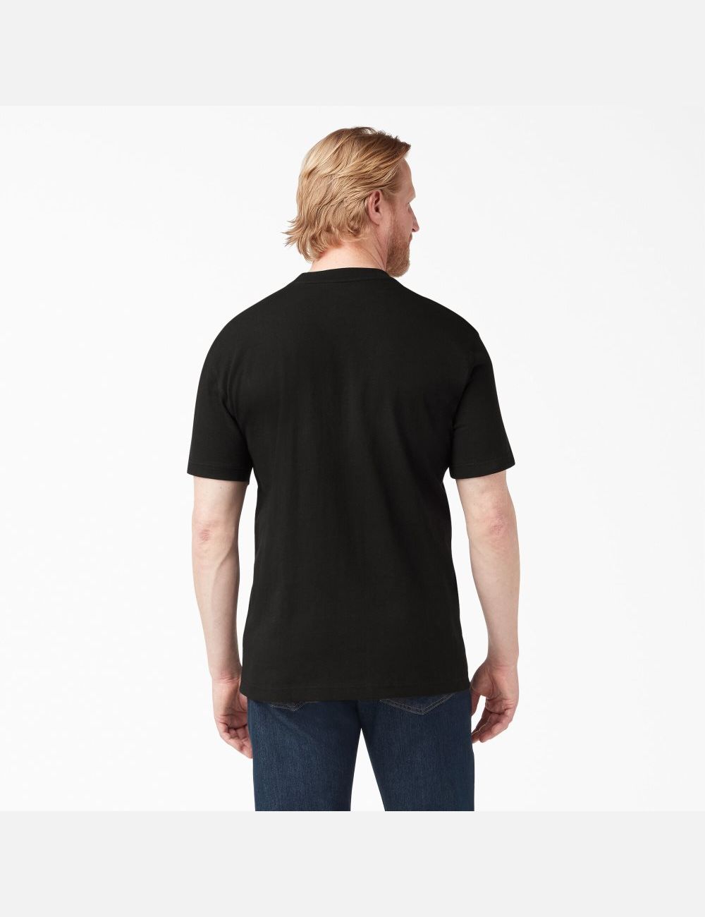 Camiseta Dickies Corta Sleeve Heavyweight Henley Hombre Negras | 1627508-VL