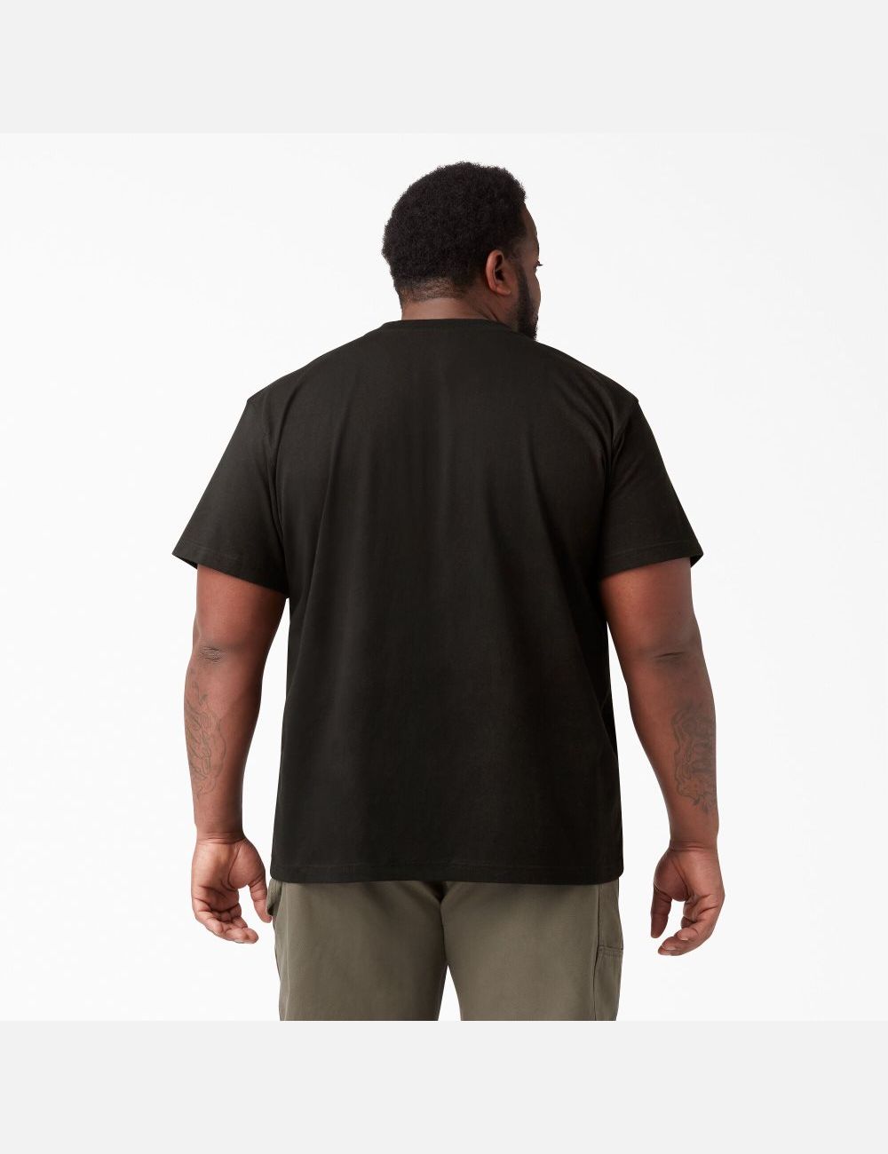 Camiseta Dickies Corta Sleeve Heavyweight Henley Hombre Negras | 1627508-VL