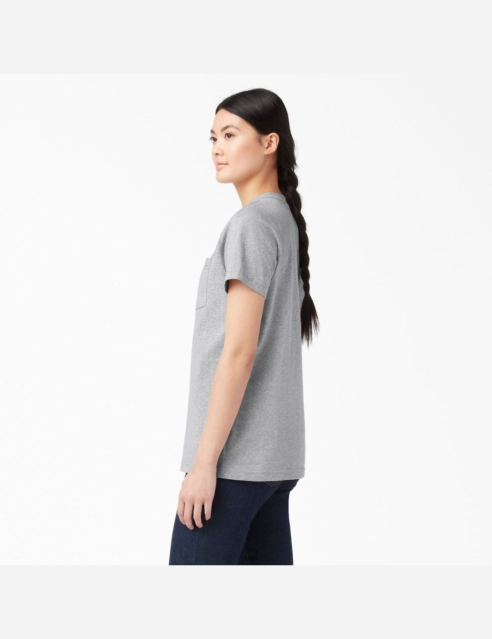 Camiseta Dickies Corta Sleeve Heavyweight Mujer Gris | 1973058-NV