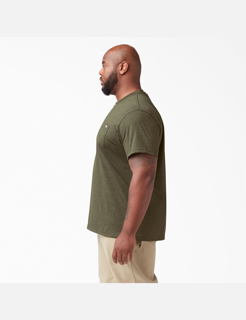 Camiseta Dickies Corta Sleeve Heavyweight Heathered Hombre Verde | 2591063-XH