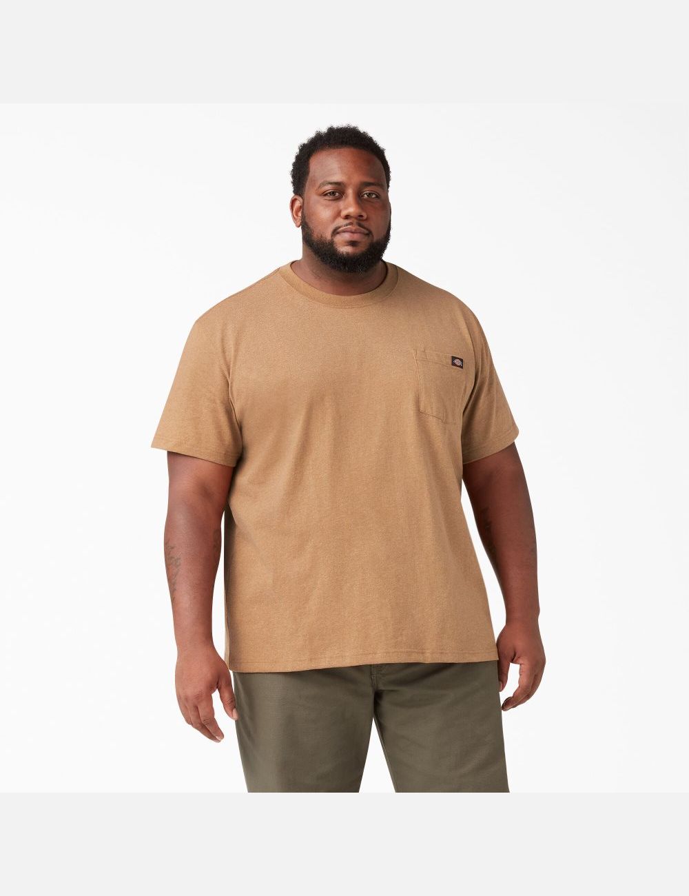 Camiseta Dickies Corta Sleeve Heavyweight Heathered Hombre Marrones | 2806135-KG