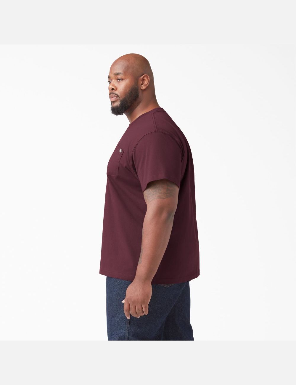 Camiseta Dickies Corta Sleeve Heavyweight Hombre Burdeos | 3186075-FG