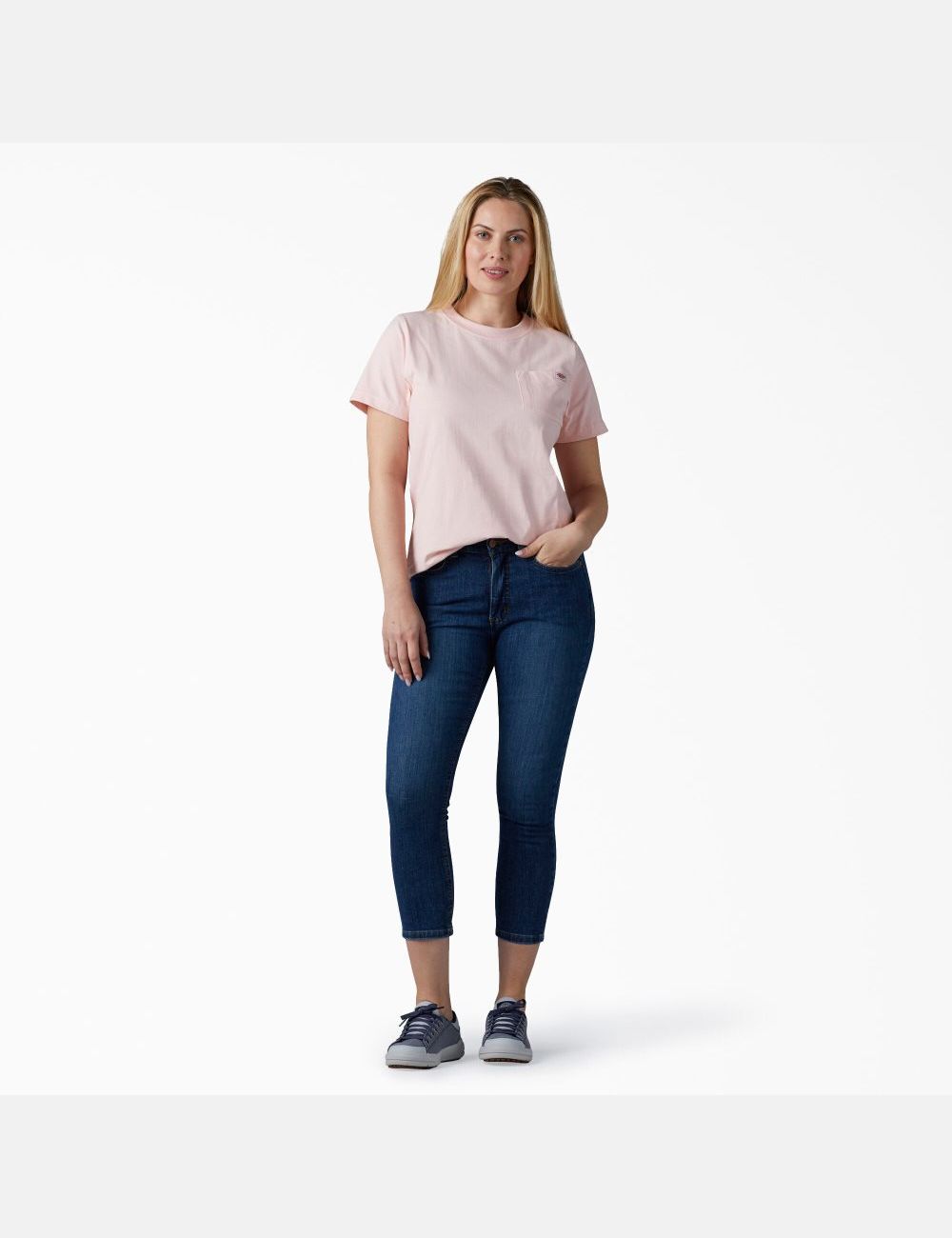 Camiseta Dickies Corta Sleeve Heavyweight Mujer Rosas | 3628450-HP