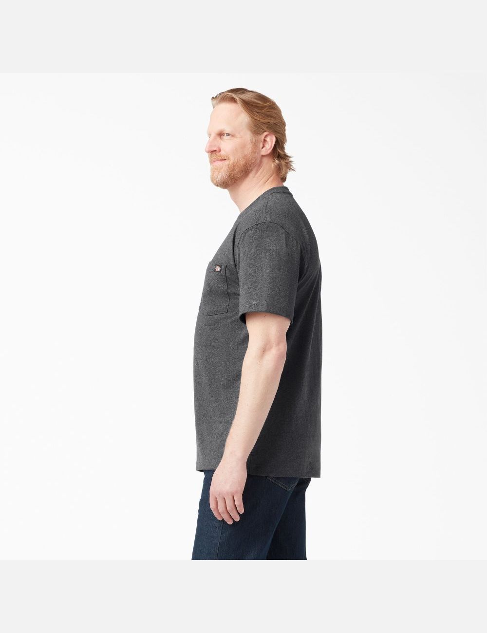 Camiseta Dickies Corta Sleeve Heavyweight Heathered Hombre Gris | 5327098-AO