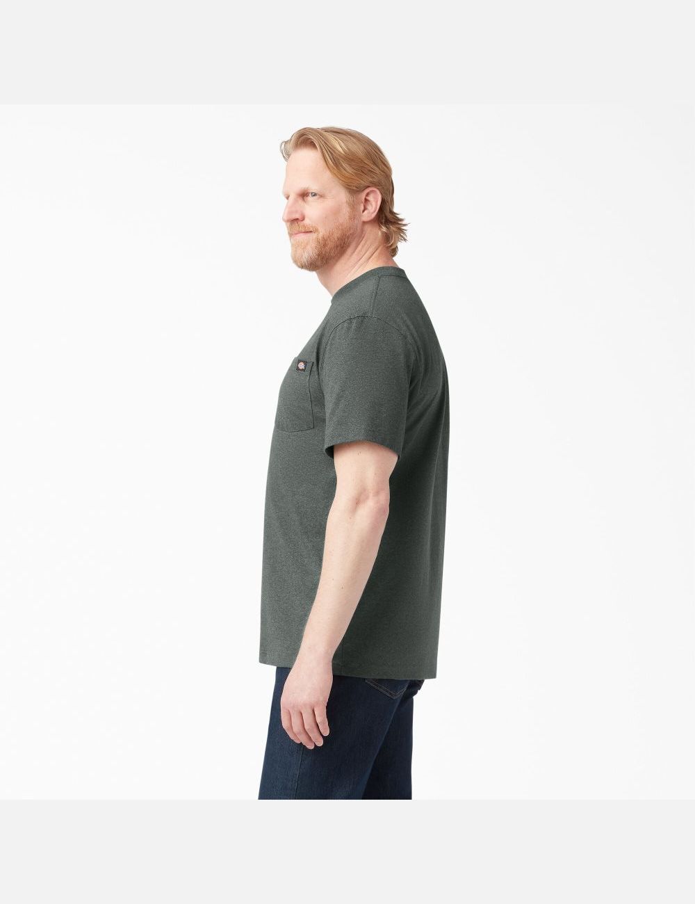 Camiseta Dickies Corta Sleeve Heavyweight Heathered Hombre Verde | 5746392-XF