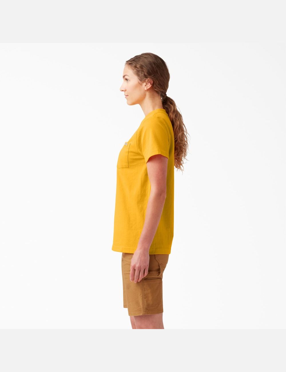 Camiseta Dickies Corta Sleeve Heavyweight Mujer Amarillo | 9751840-JU