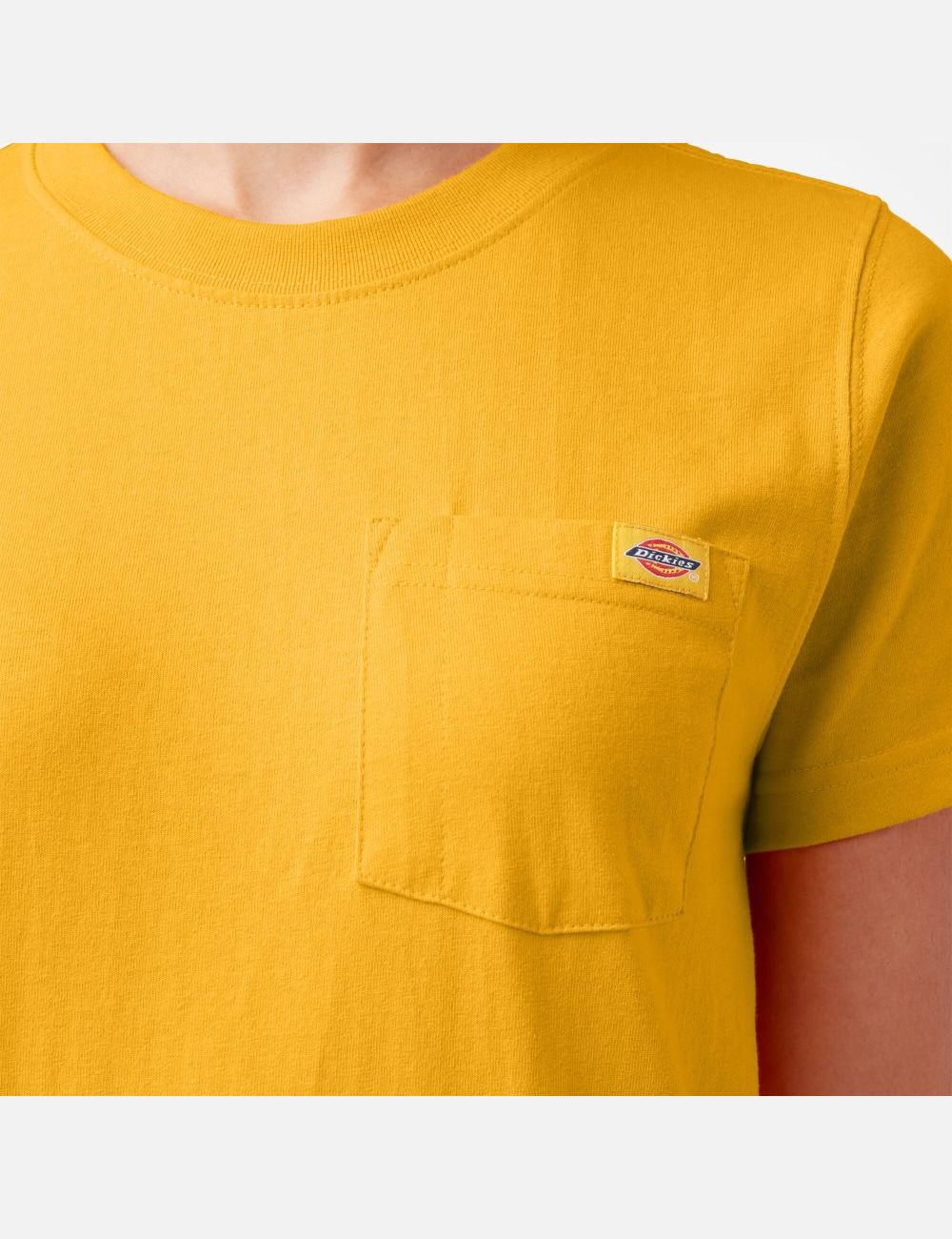 Camiseta Dickies Corta Sleeve Heavyweight Mujer Amarillo | 9751840-JU