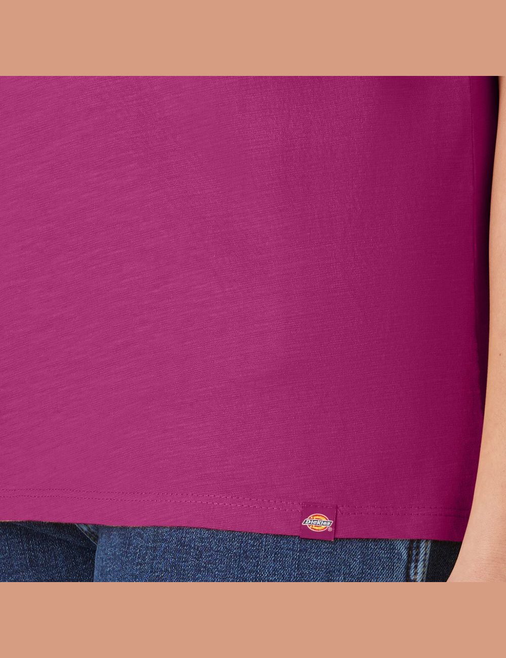 Camiseta Dickies Corta Sleeve V-Neck Mujer Fucsia | 0329687-WL