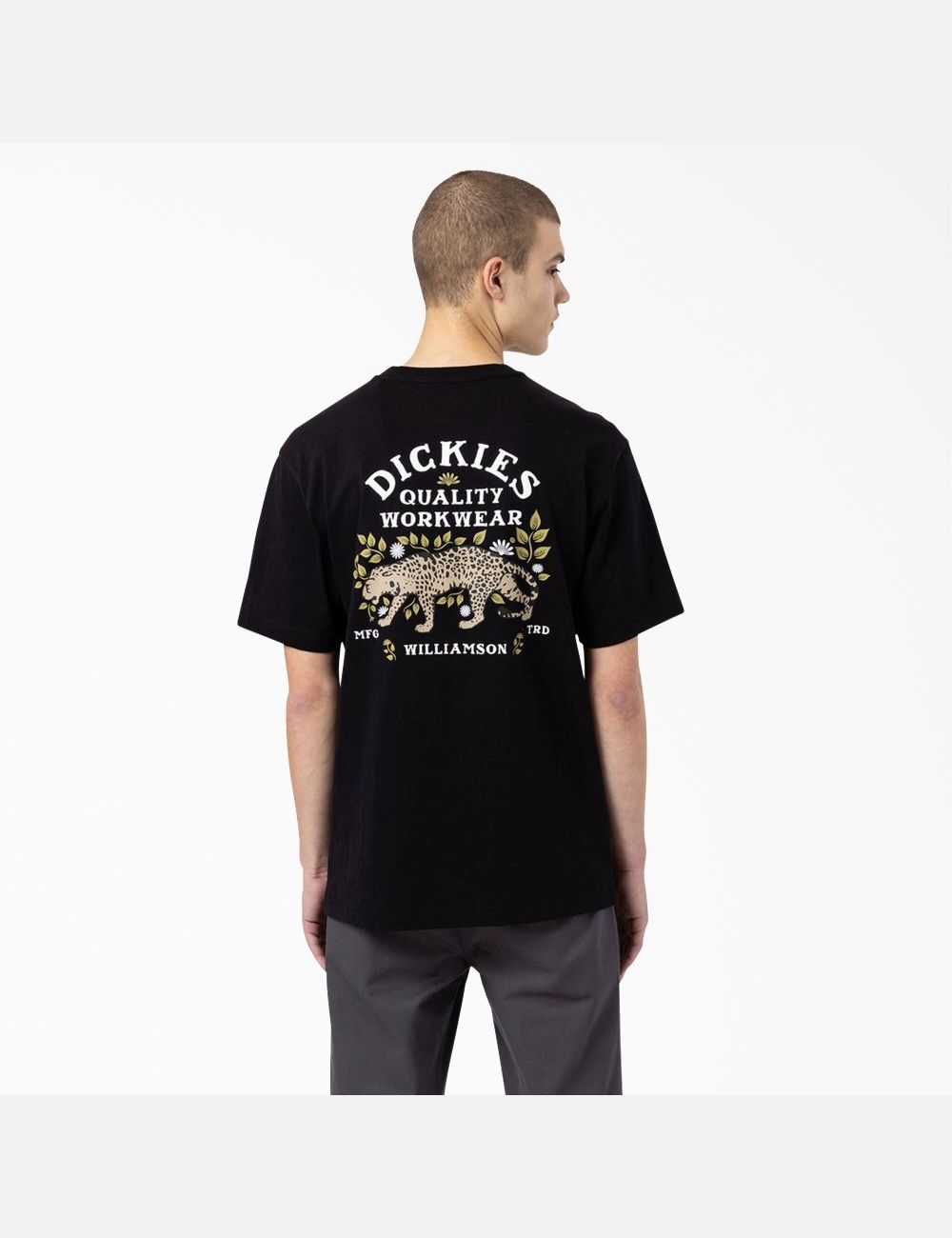 Camiseta Dickies Fort Lewis Estampadas Corta Sleeve Hombre Negras | 2148037-OD