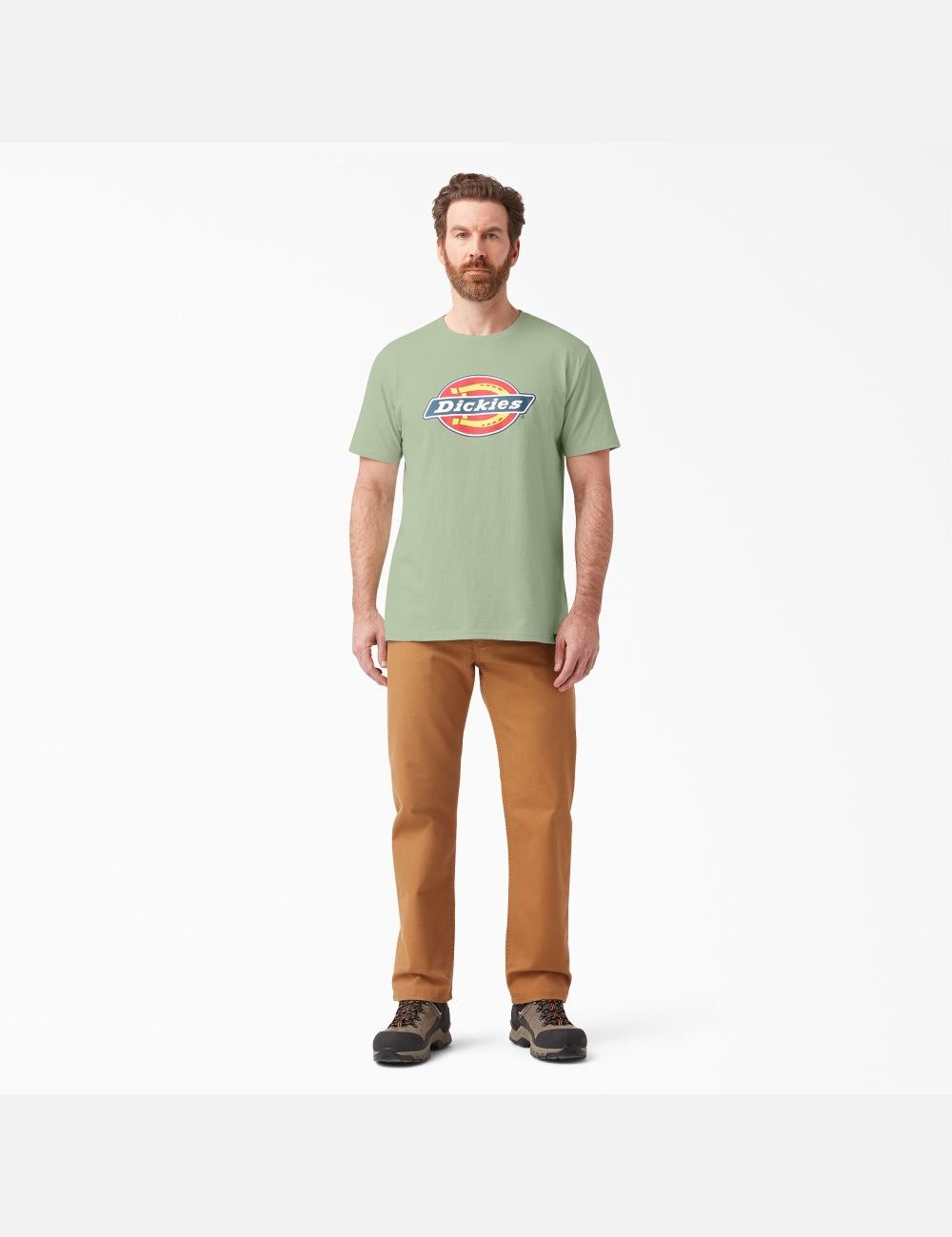 Camiseta Dickies Logo Estampadas Hombre Verde | 0184927-JN