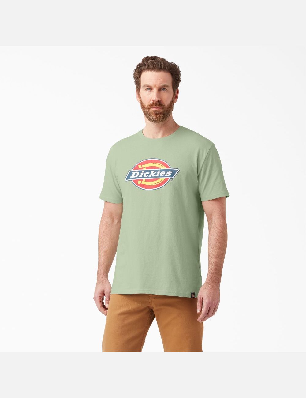 Camiseta Dickies Logo Estampadas Hombre Verde | 0184927-JN